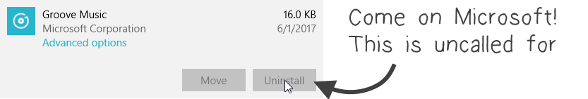 Uninstall Groove Music