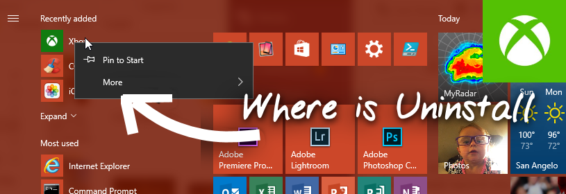 how to uninstall xbox windows 10