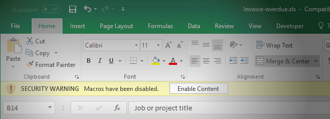 how to disable macros in excel