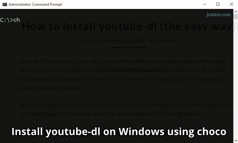 Install youtube-dl Windows