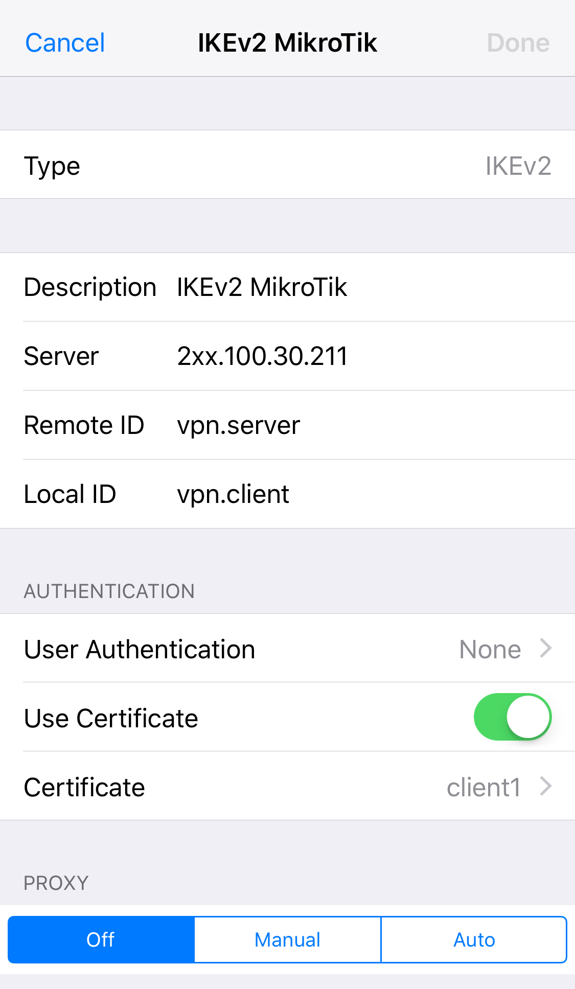 Apple ios mikrotik ipsec настройка vpn