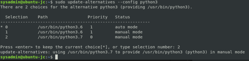 update-alternatives python3