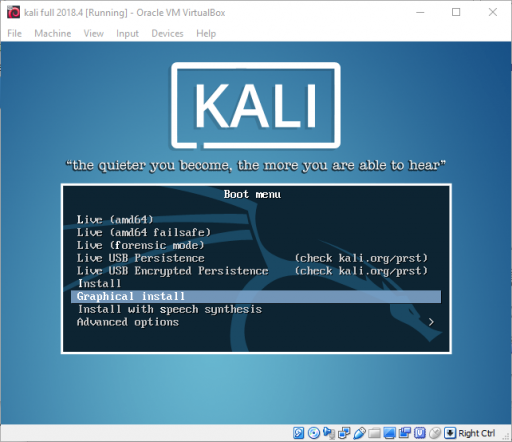Kali Boot Screen