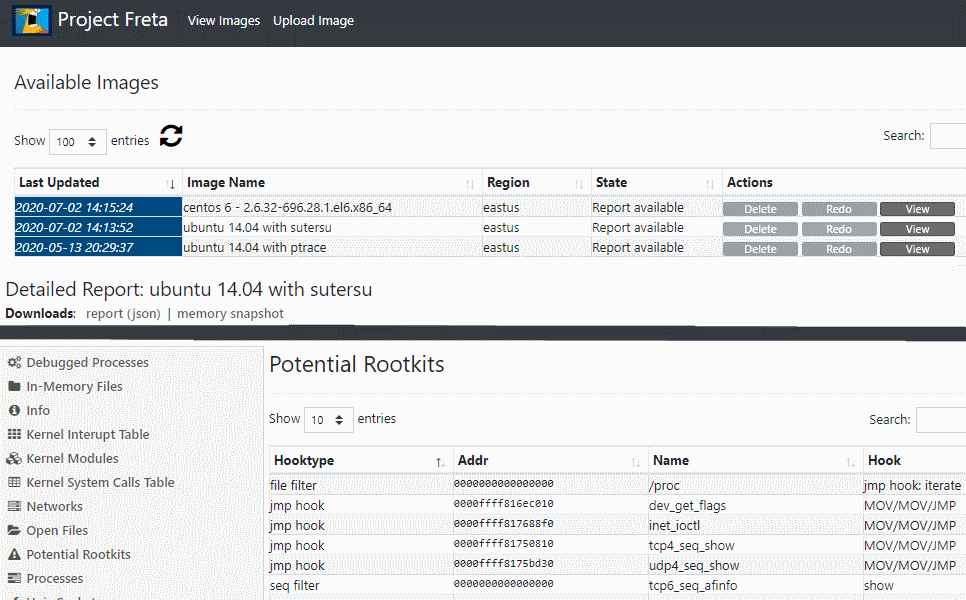 project freta portal screenshot